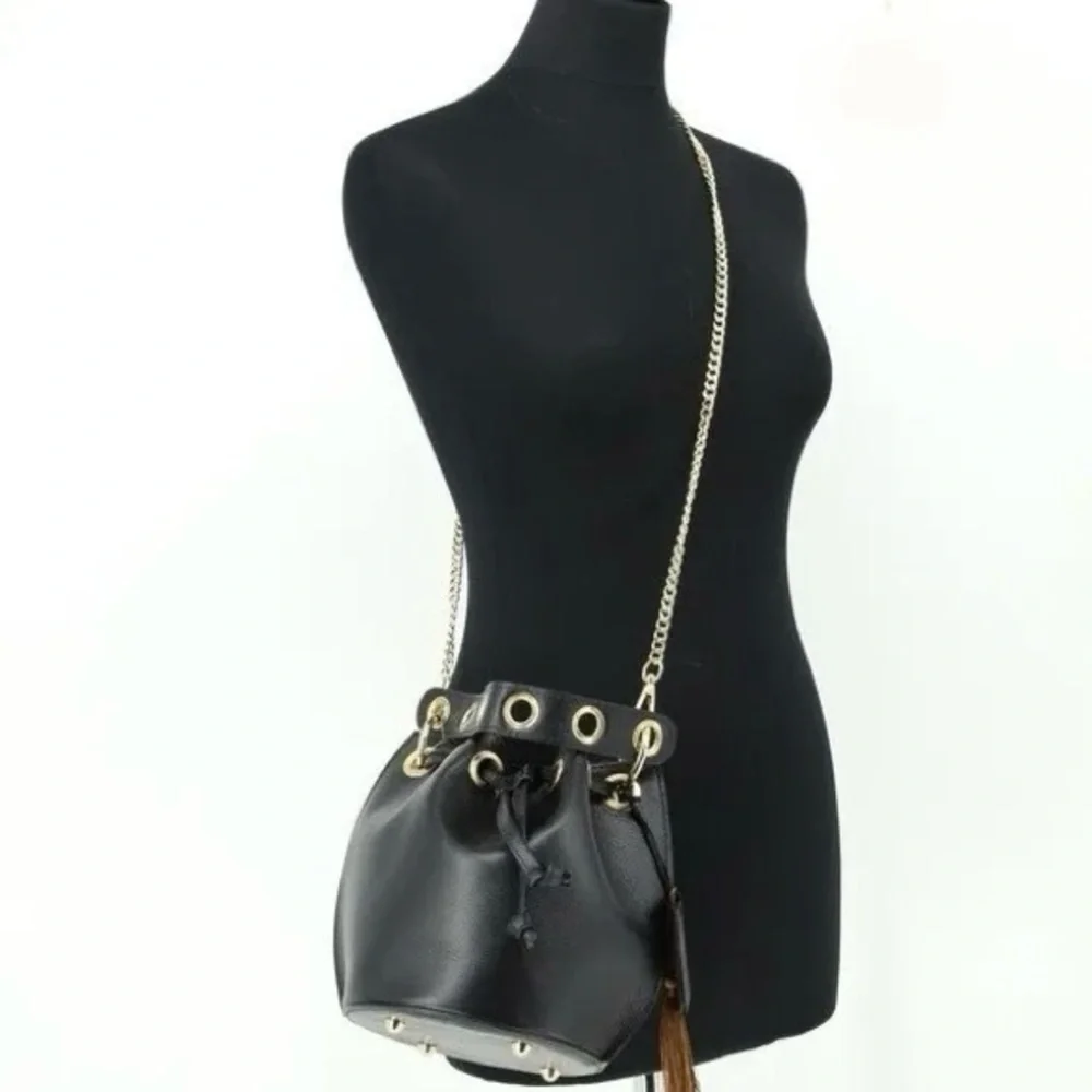 HOUSE OF HARLOW Original 1960 100% Leather Bucket Crossbody Drawstring Bag